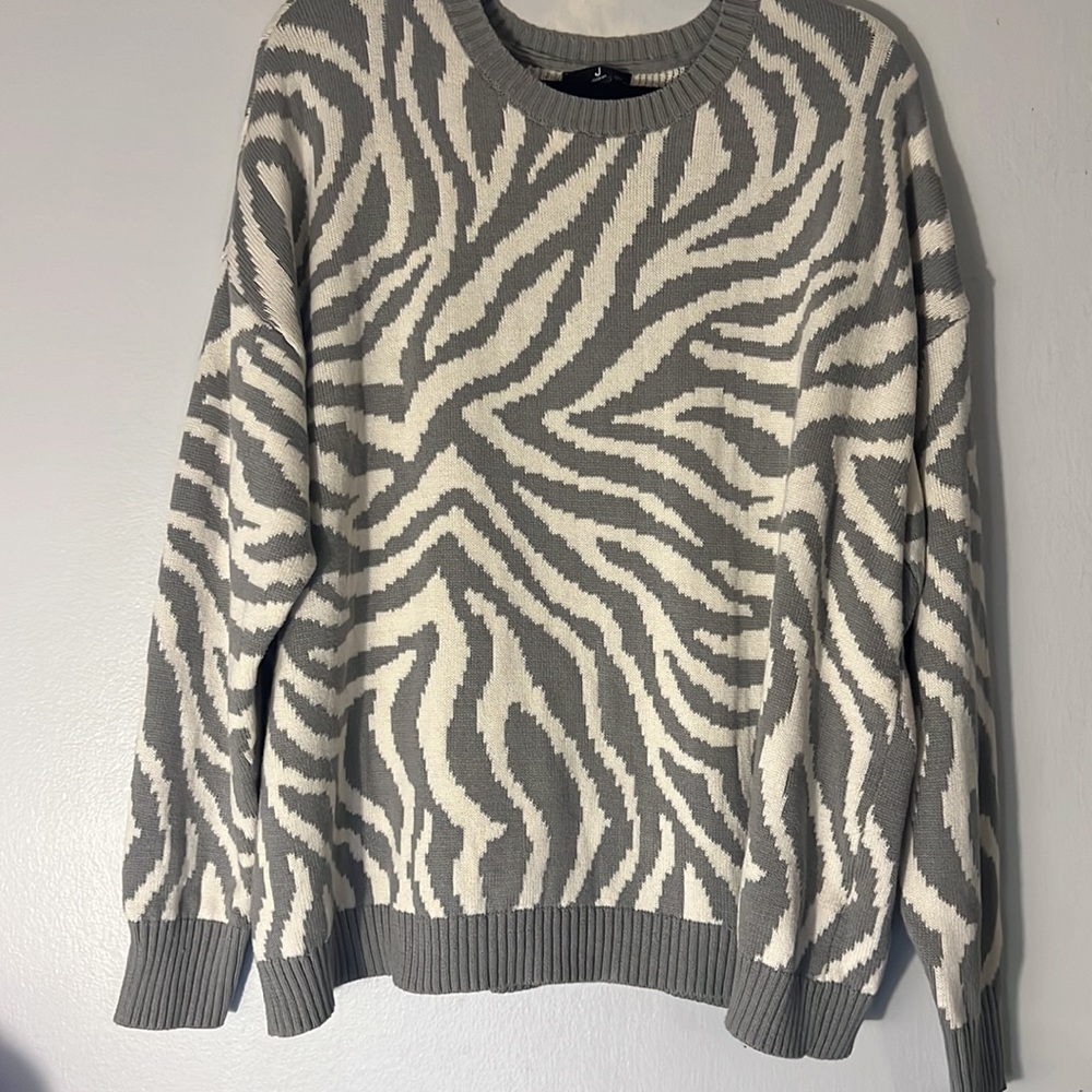 Jason Wu Zebra Print Sweater Cotton Blend Size La… - image 2